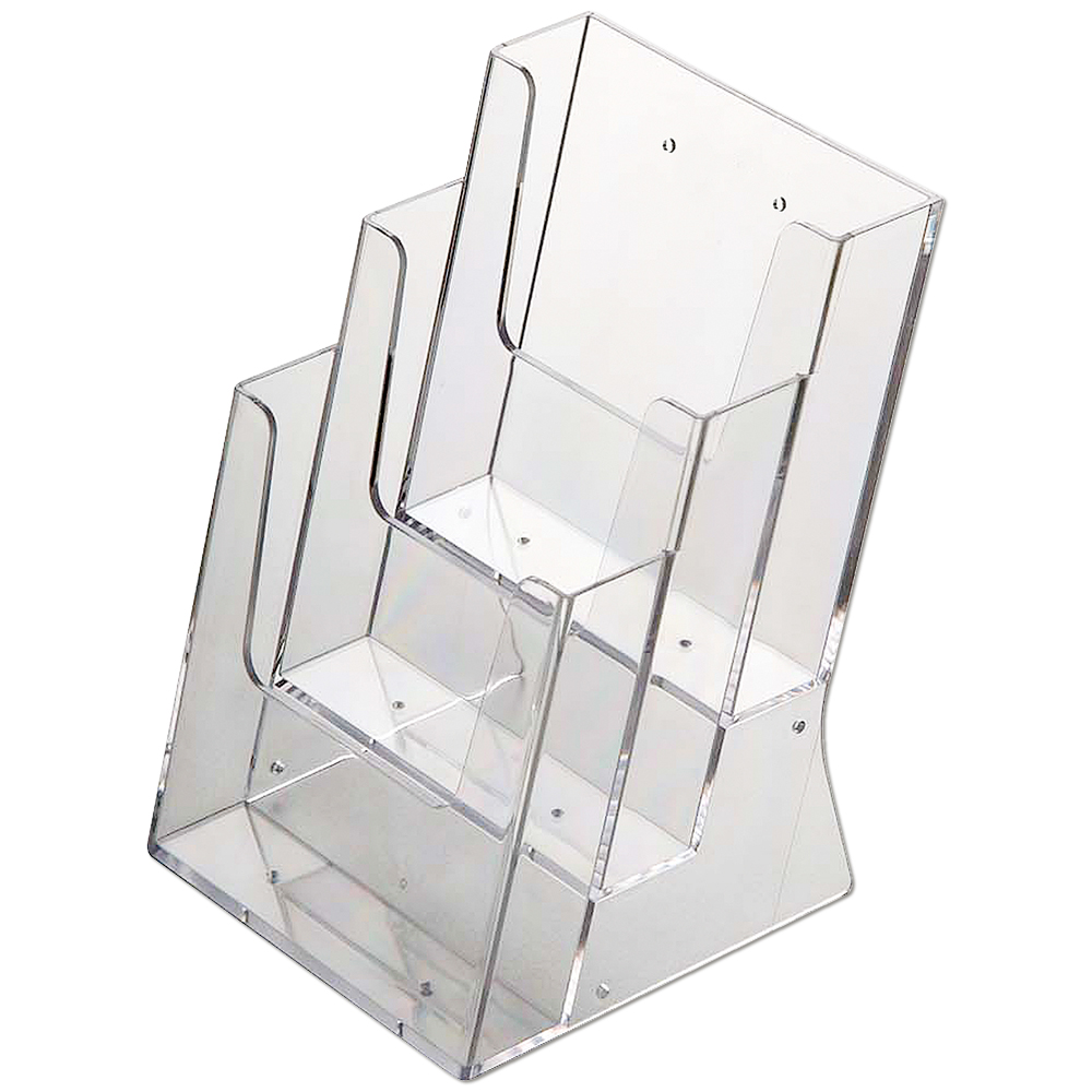 Prospekthalter Multi Dispenser, Klares Acryl, 3-Gänge-Menü