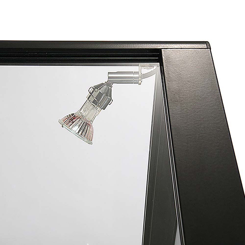 Vitrine, Showcase Counter Duo, Mit LED-Beleuchtung, Schloss und Unterschrank, Schwarz
