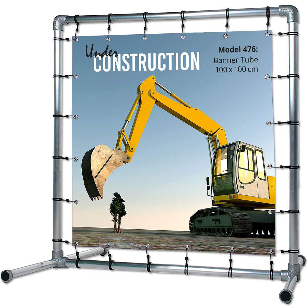 Bannerdisplay, Draußen, Banner Tube Freestanding, Aluminiumrohr 0.3 mm Ø 48 mm