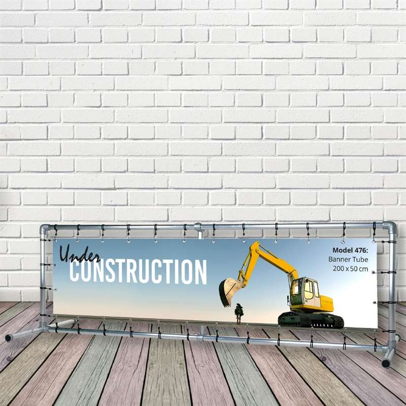 Bannerdisplay, Draußen, Banner Tube Freestanding, Aluminiumrohr 0.3 mm Ø 48 mm