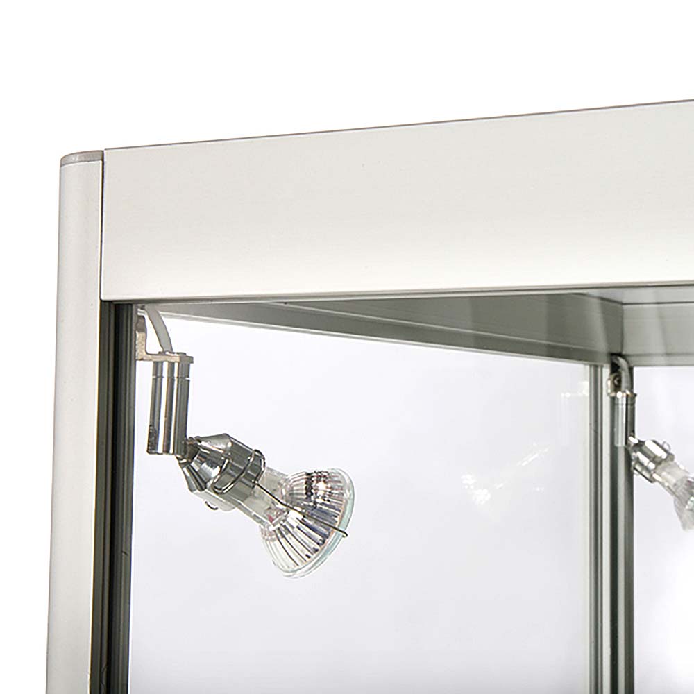 Glasvitrine mit Unterschrank, Abschließbar, Showcase Counter Solo, Silber