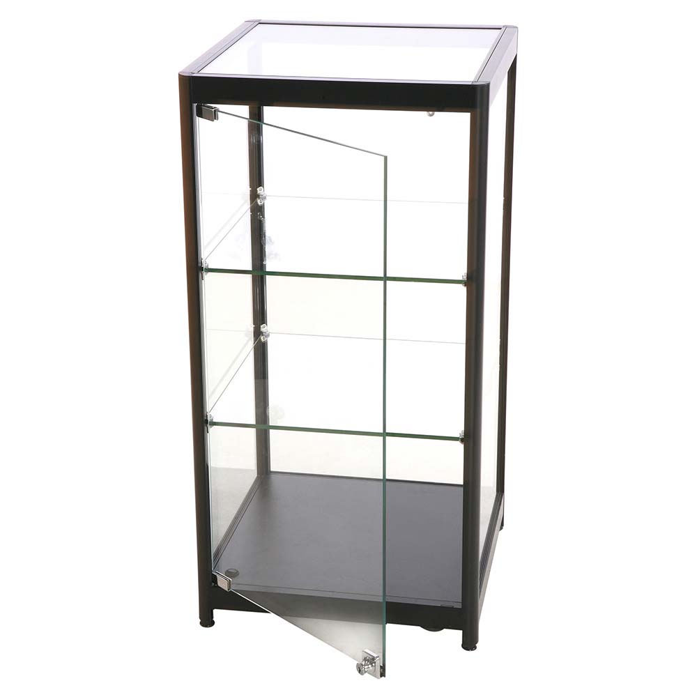 Vitrine, Showcase Counter Solo, LED-Licht, mit Schloss, Schwarz