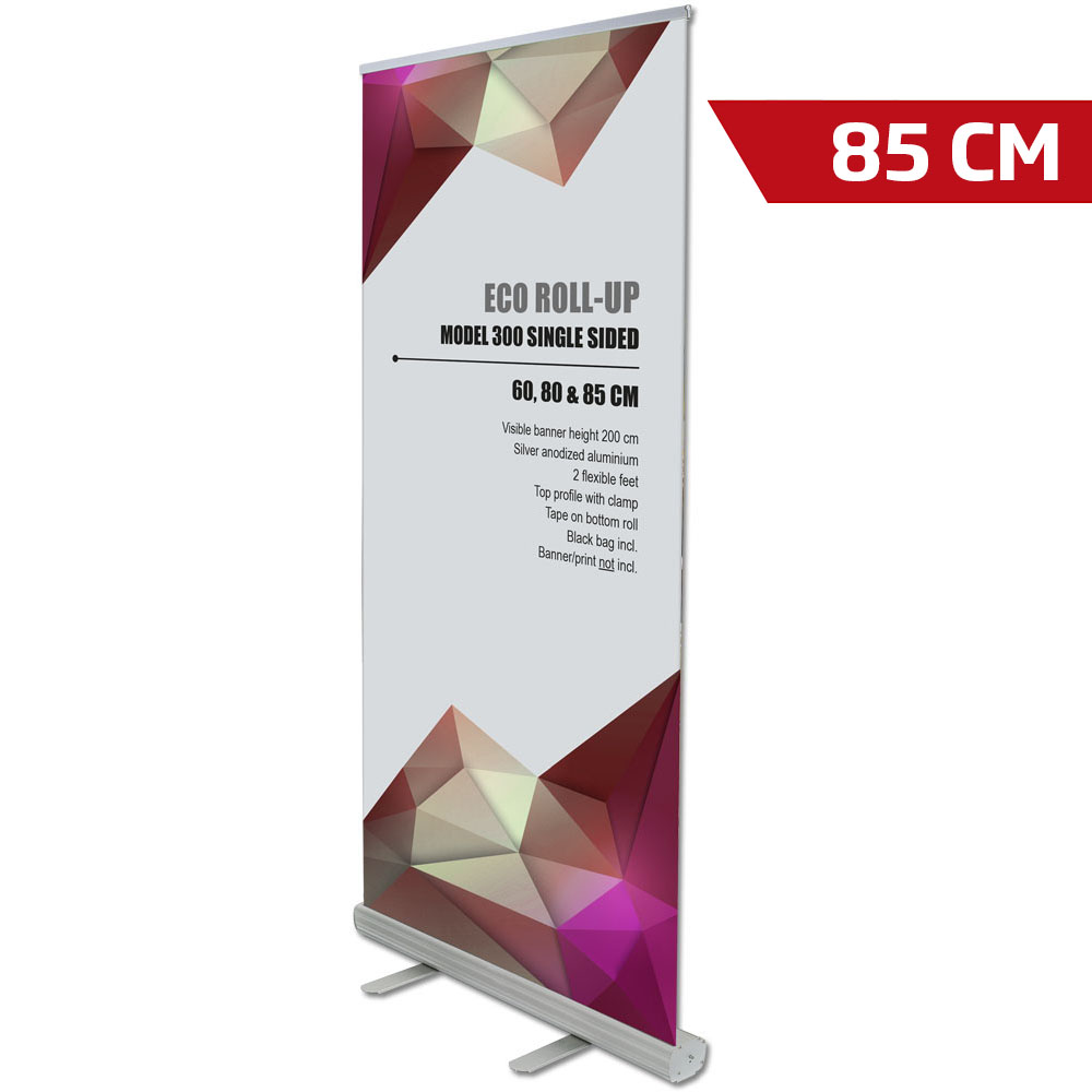 Roll-Up Kassette, Eco, Einseitig, Aluminium/Silber, Inklusive Tasche
