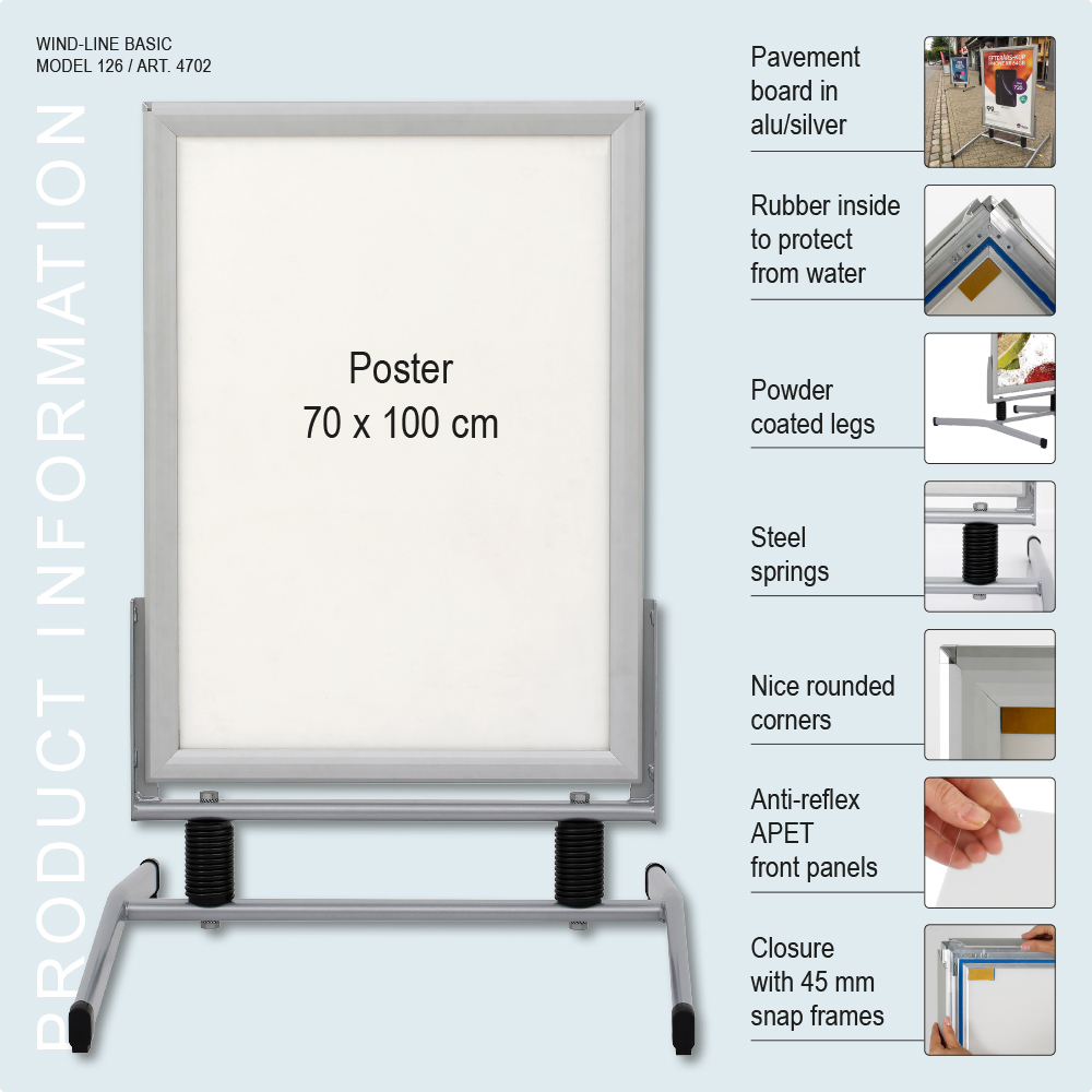 Kundenstopper, Wind-Line Basic, Silber