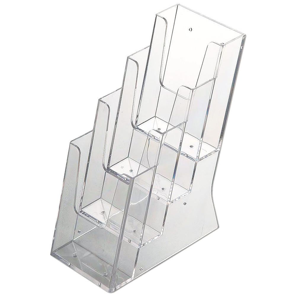 Prospekthalter Multi Dispenser, Klares Acryl, 3-Gänge-Menü