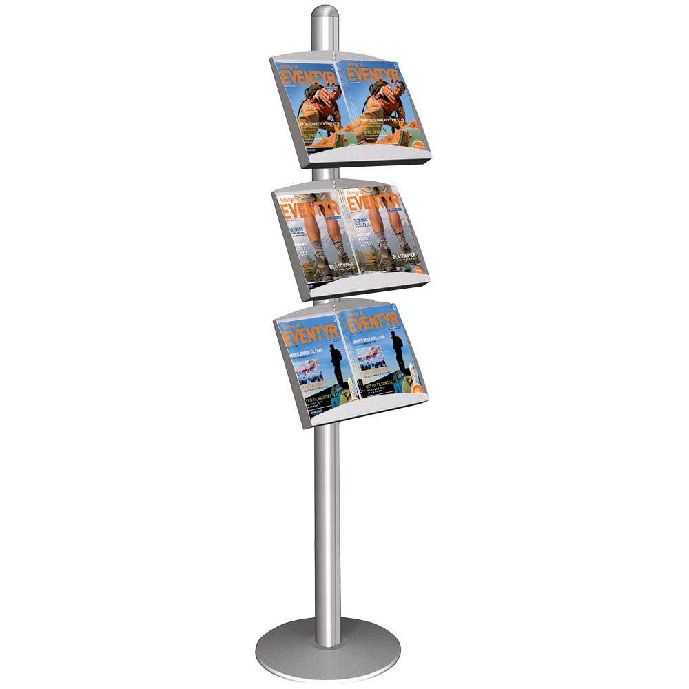Infoständer mit Prospekthalter Multistand, Einseitig, 3 X 25 mm Rahmen
