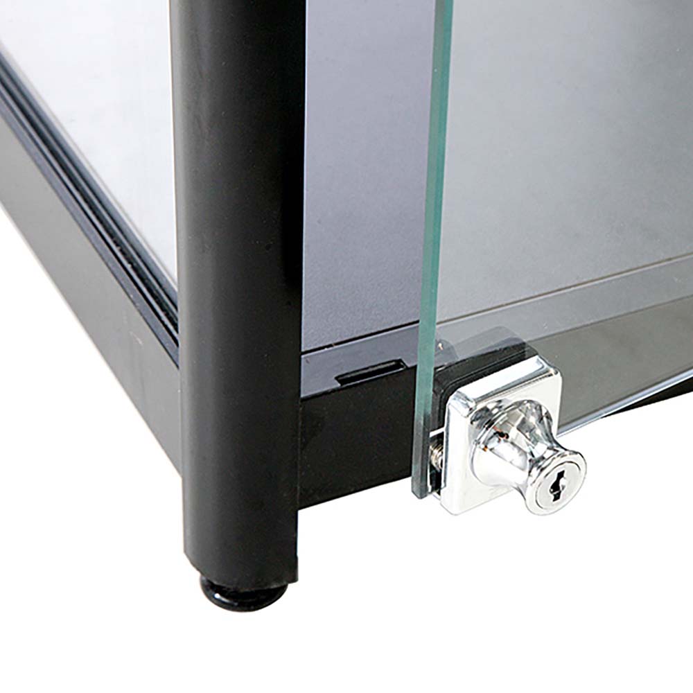 Vitrine, Showcase Counter Solo, LED-Licht, mit Schloss, Schwarz