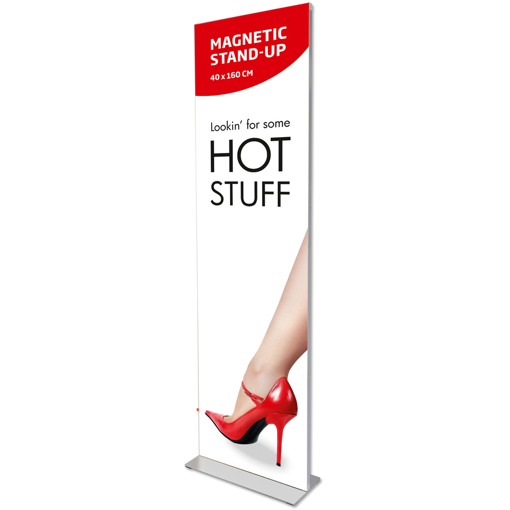 Bannerständer, Magnetisch, Doppeltseitig, Silber