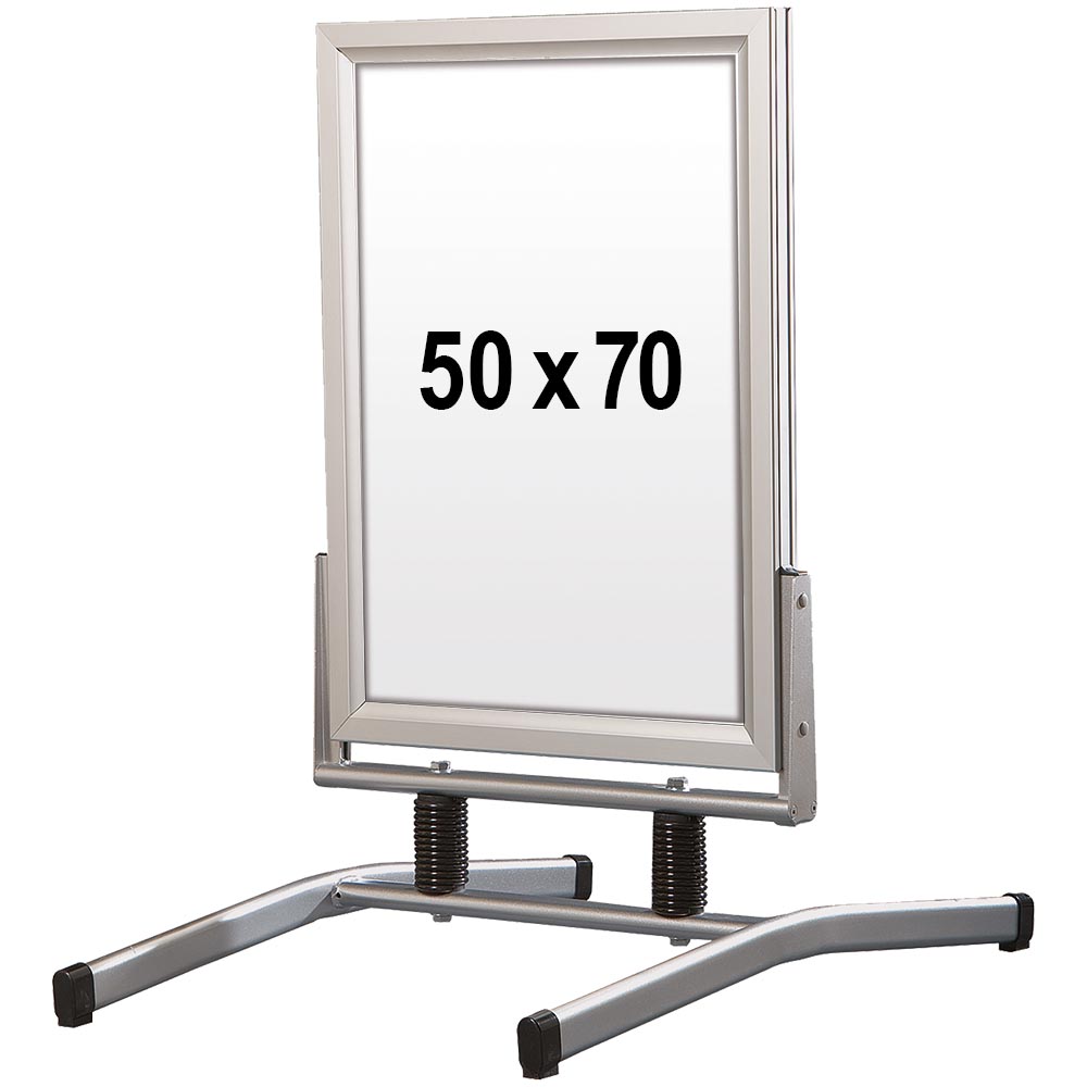 Kundenstopper Wind-Line Lux Silber