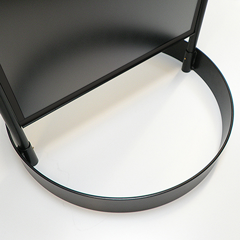 Kundenstopper mit Logoplatte, Gotik Circle, Schwarz