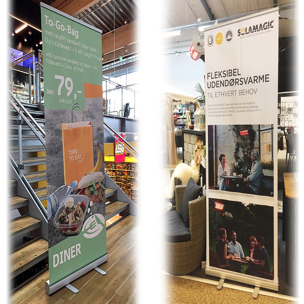 Roll-up Kassette, Budget, einseitig, Aluminium/Silber, 60 cm