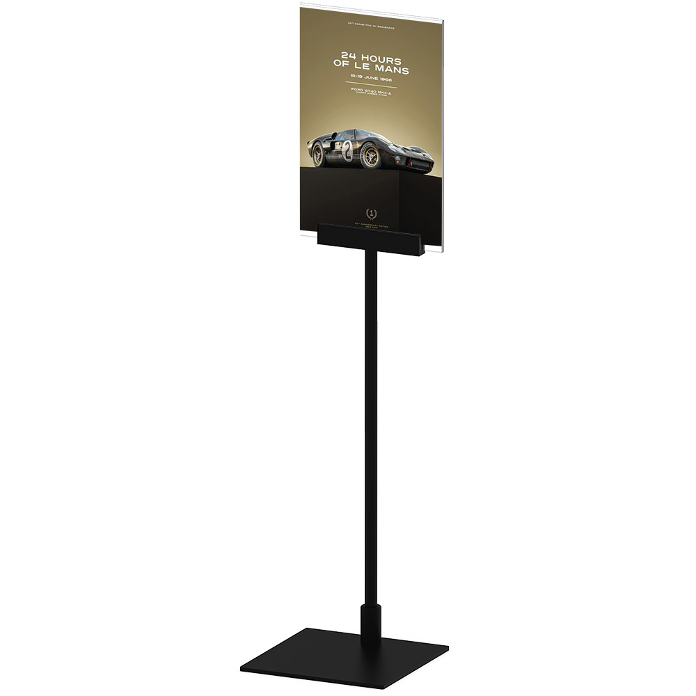 Infoständer für Tisch, Design Stand, Acrylhalter, Schwarz
