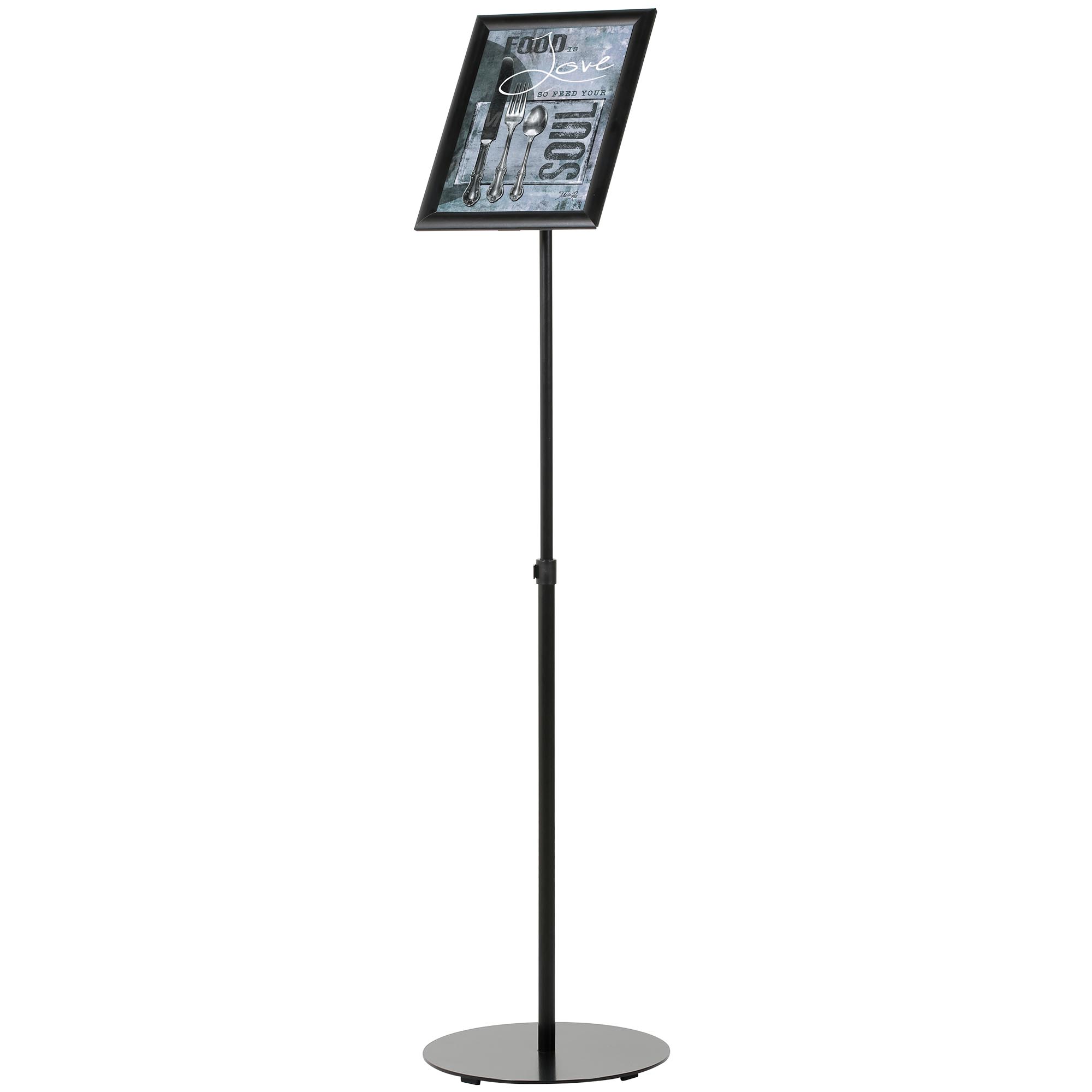 Infoständer, Telescopic, Höhenverstellbar, Schwarz