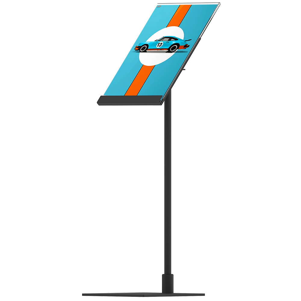 Infoständer für Tisch, Design Stand, Acrylhalter, Schwarz