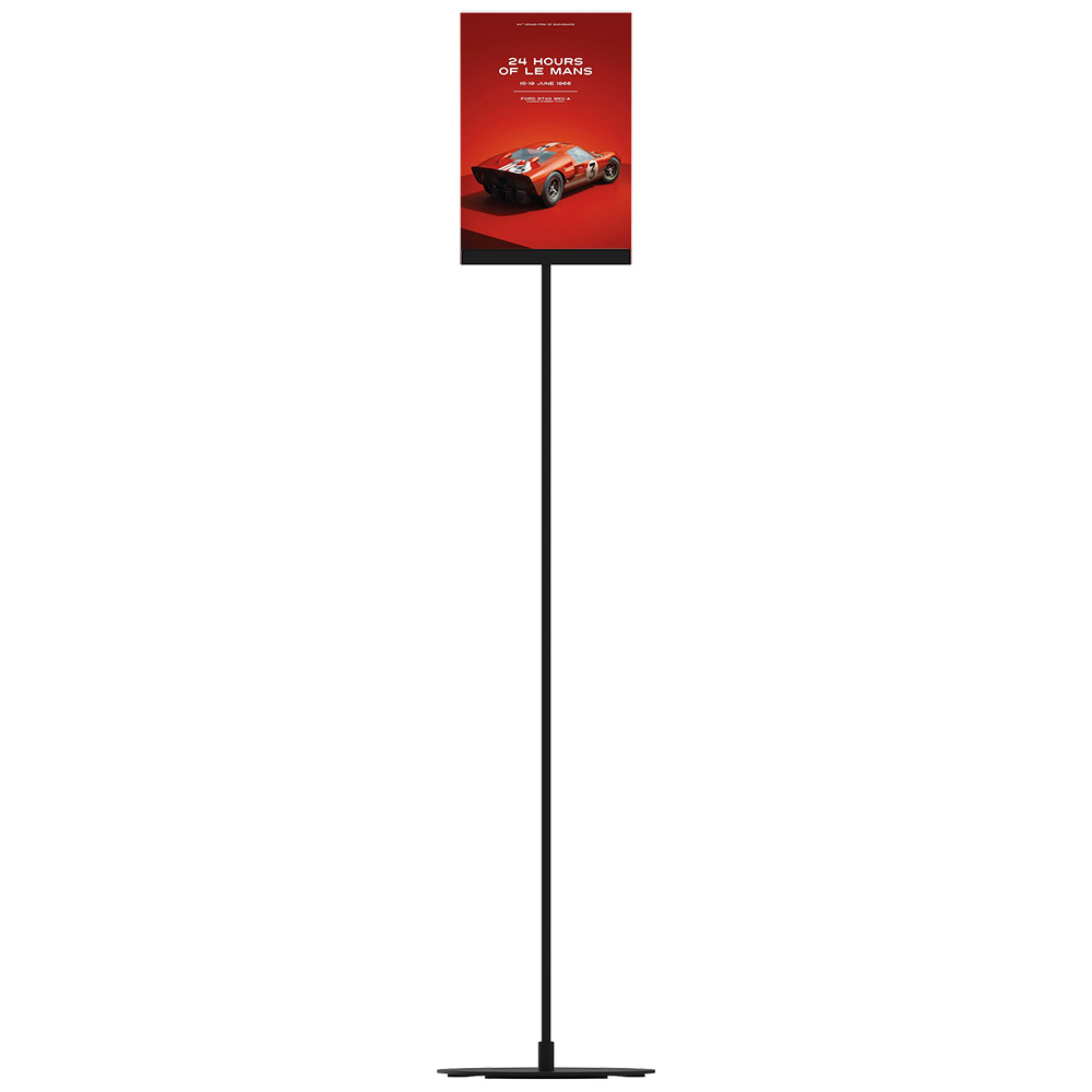 Infoständer, Design Stand, Acrylhalter, Schwarz, 132 cm Groß