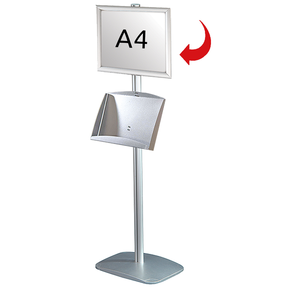 Infoständer, Mini Multistand, Einseitig, Klapprahmen und Stahlregal