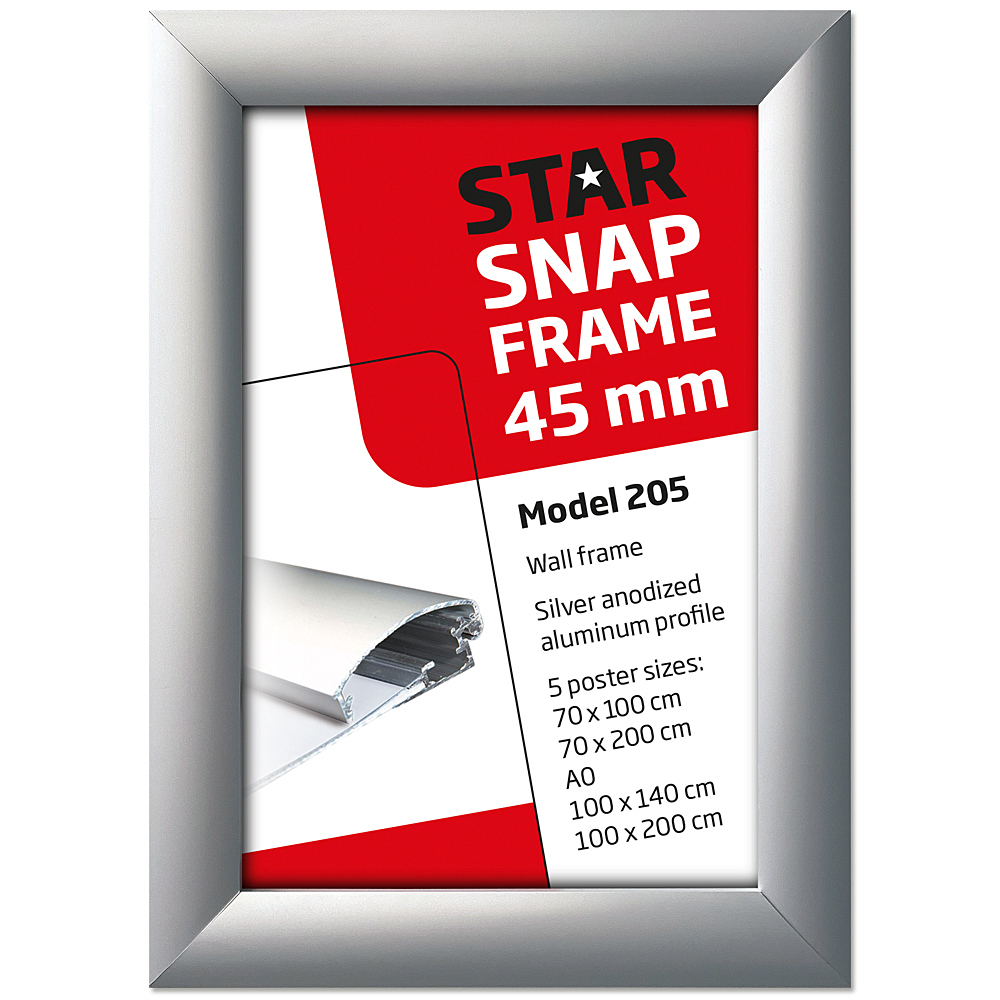Klapprahmen, 45 mm Aluminiumprofil, Silber