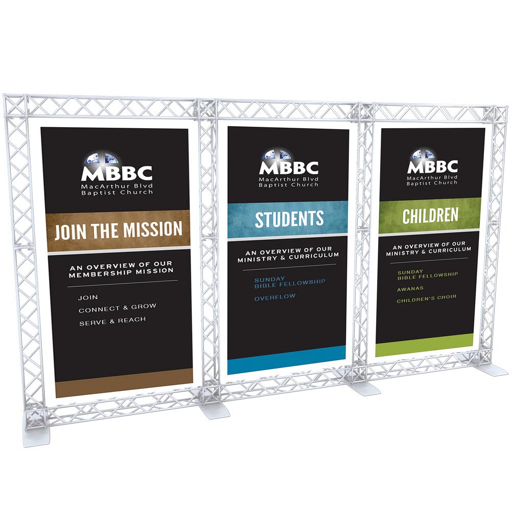 Crown Truss 10 Triple Banner wall