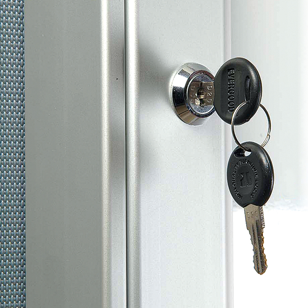 Schaukasten, Abschließbar, Stahl-/Kork-Rückplatte, Silber