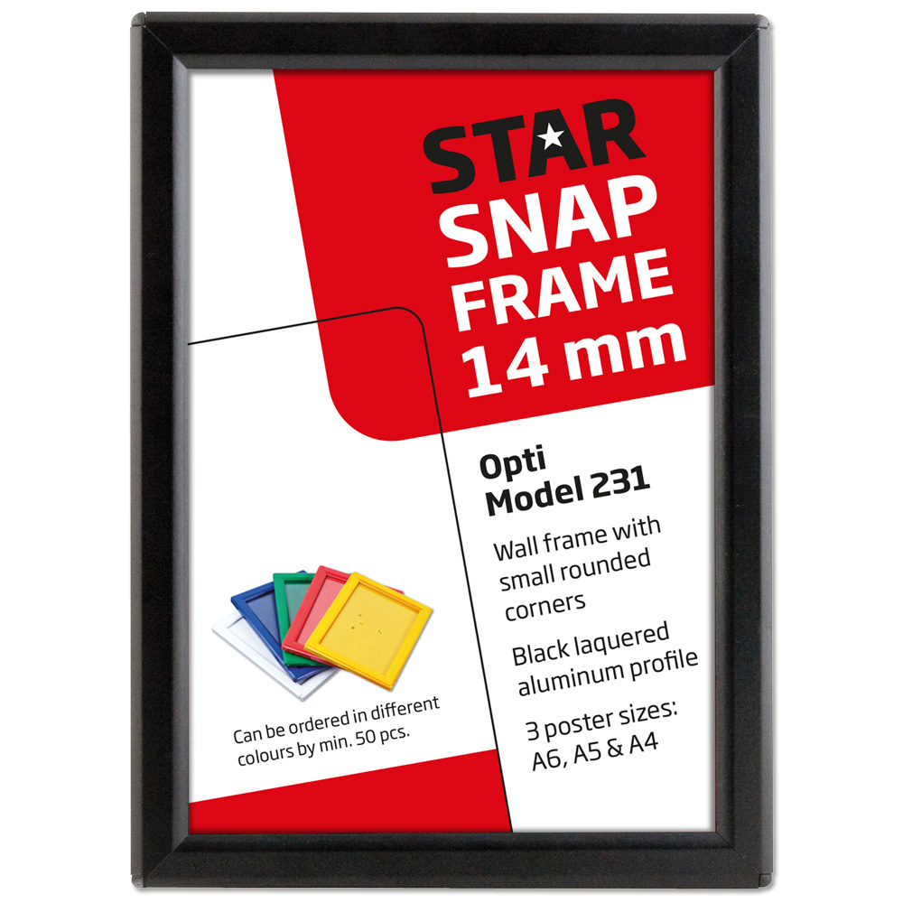 Klapprahmen, Opti, 14 mm Aluminiumprofil, Silber, A5 - 14,8 x 21 cm