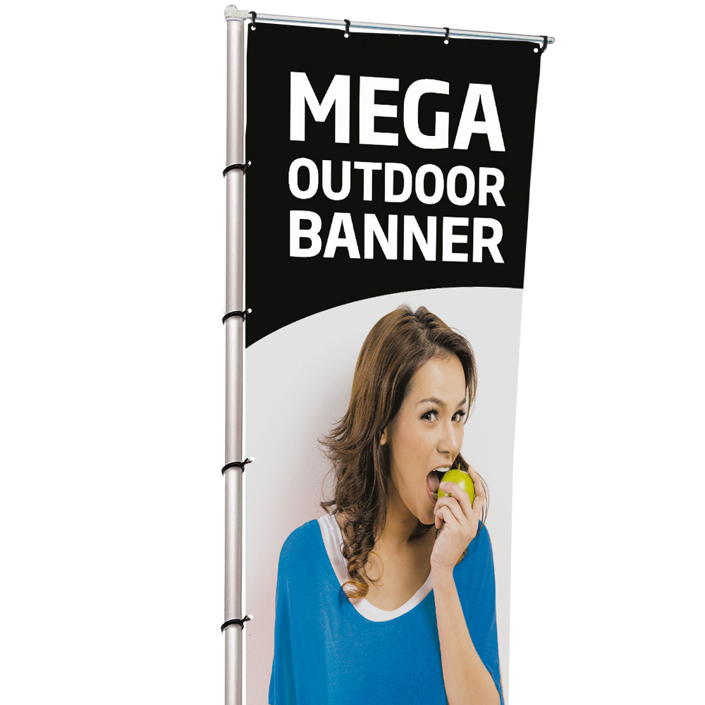Eventflagge, Mega Outdoor Flag, 5, 2 m mit Fuß, Nur Mastsystem und Sockel