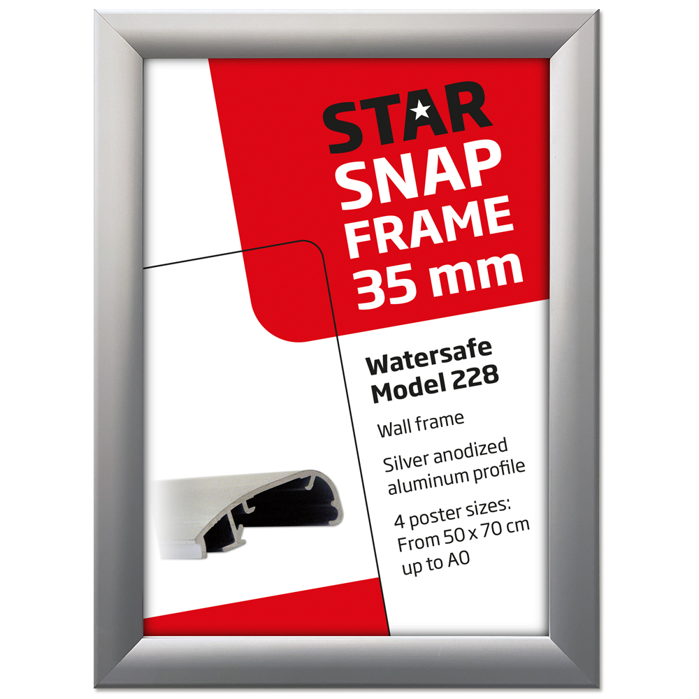 Klapprahmen, Watersafe, 35 mm Aluminiumprofil, Silber