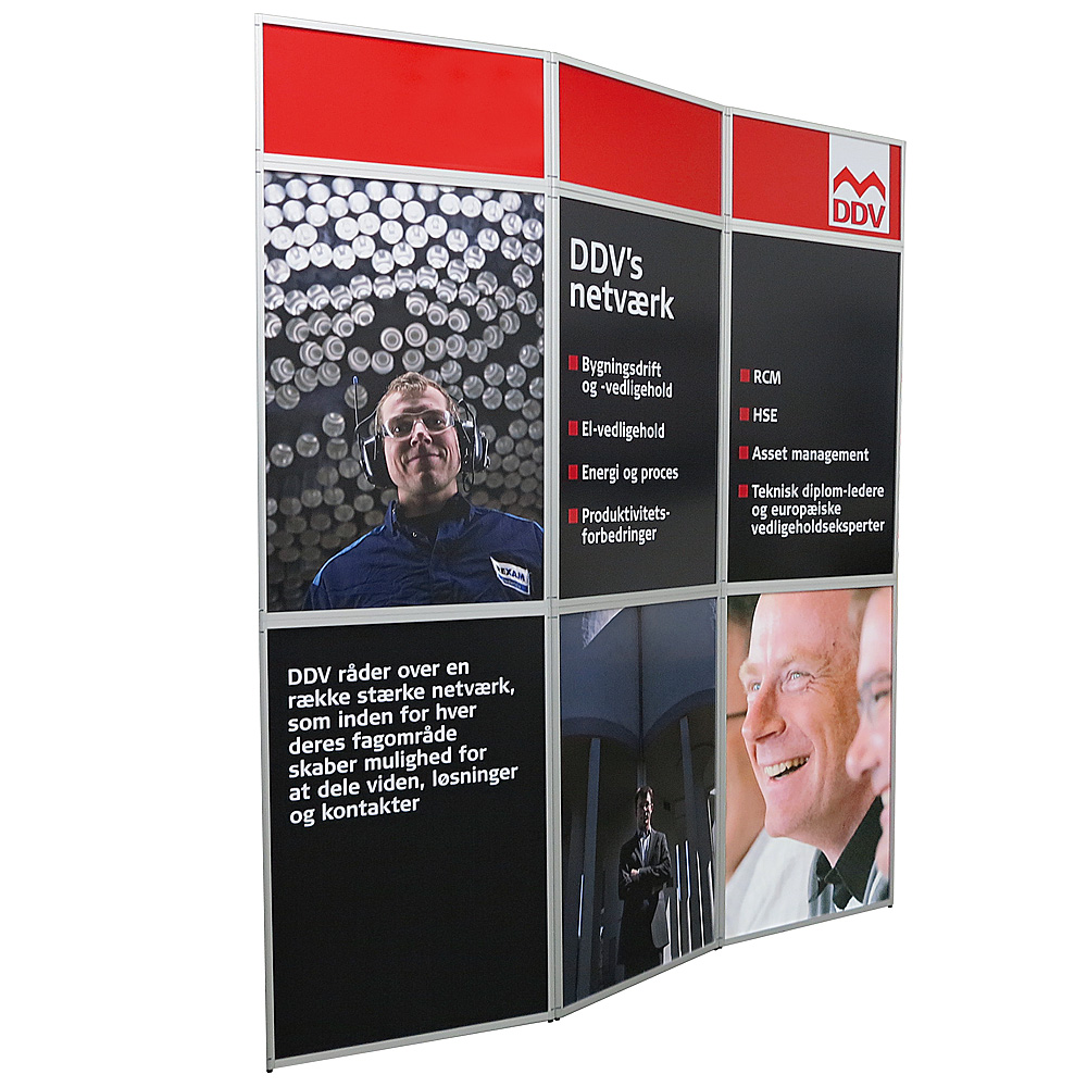 Messe Wand, Expo Wall, 3 Abschnitte, 219 x 239 cm, Ohne Druck
