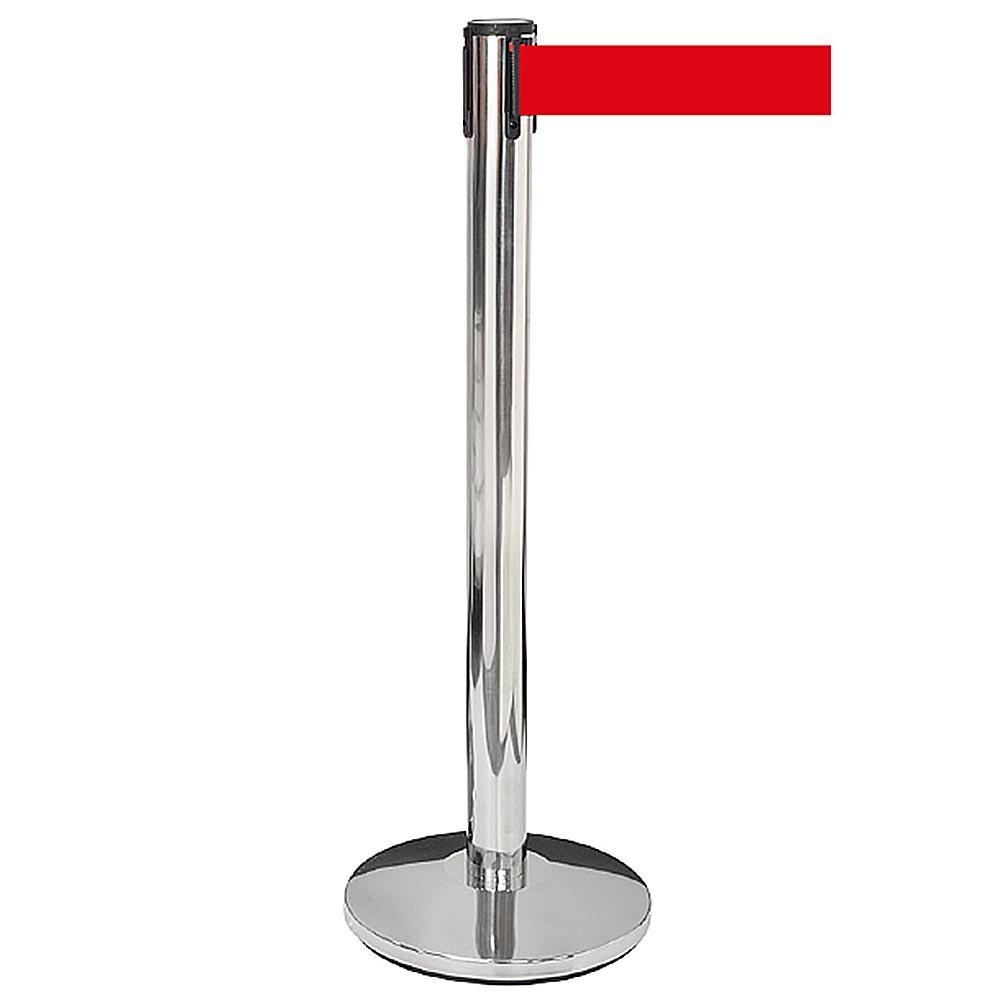 Absperrpfosten, 1 Stück, Metall, 3 m Klebeband