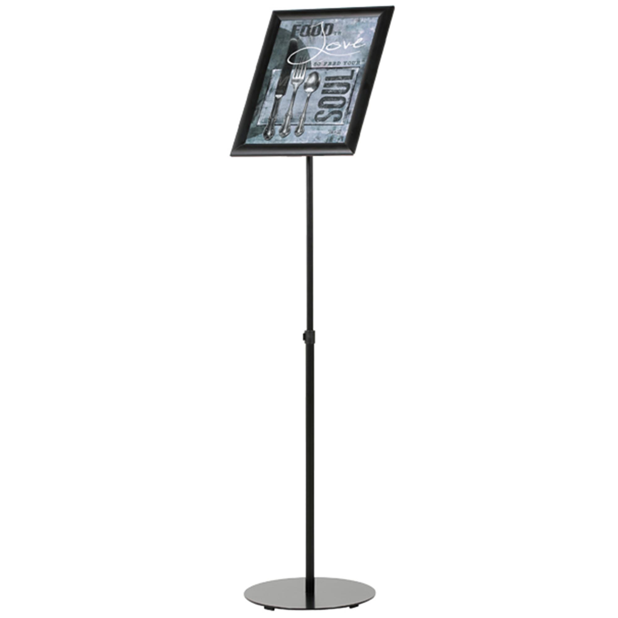 Infoständer, Telescopic, Höhenverstellbar, Schwarz