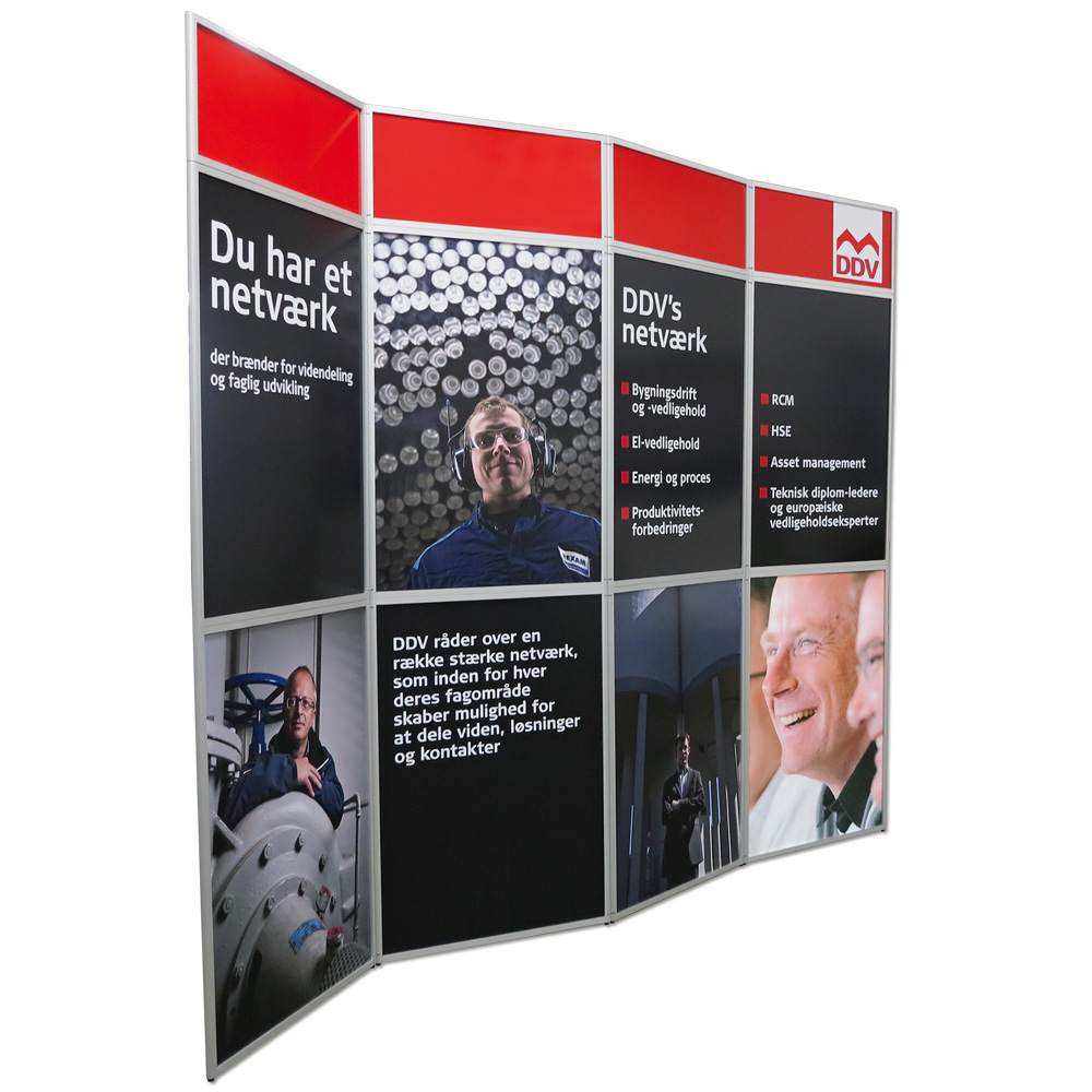 Messe Wand, Expo Wall, 4 Abschnitte, 292 x 239 cm, Ohne Druck