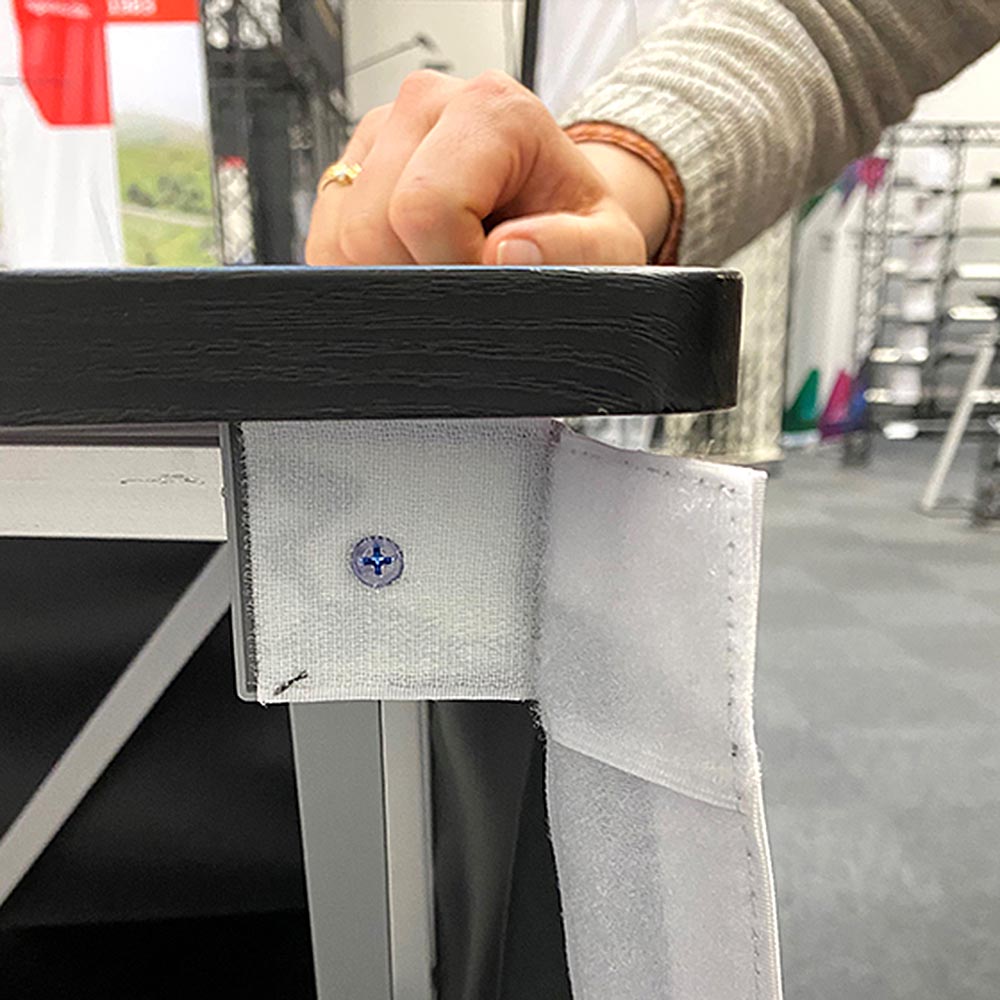 Messetheke, Pop-up-disk, Textil, Ohne Druck