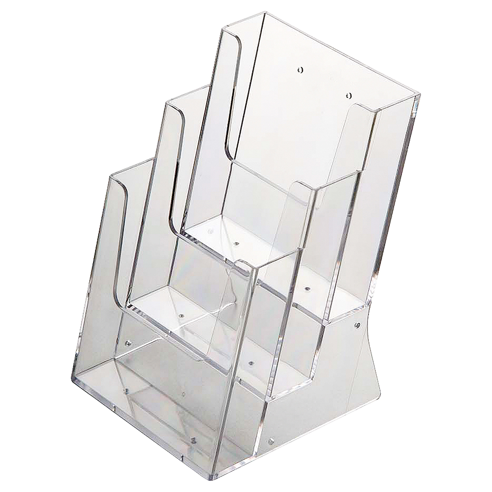 Prospekthalter Multi Dispenser, Klares Acryl, 3-Gänge-Menü