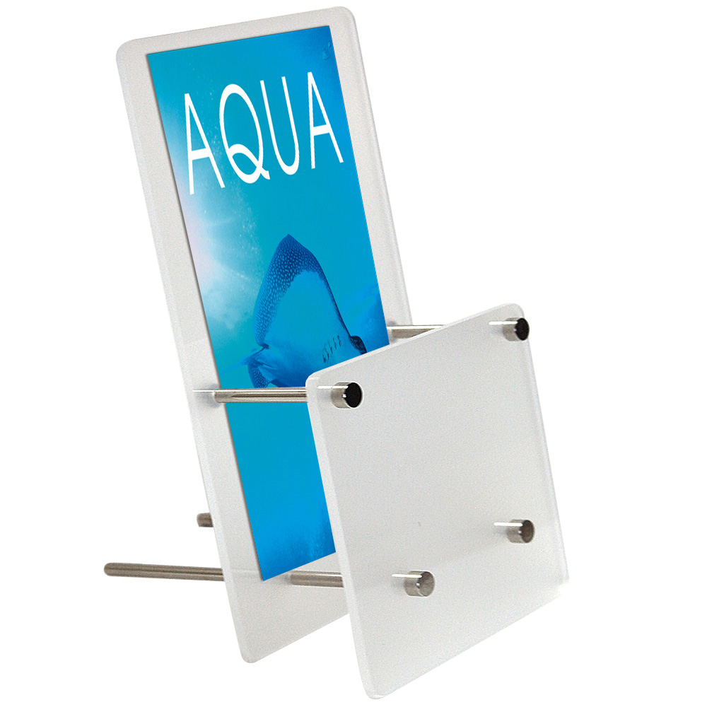 Prospekthalter für Tisch, Vertikale, Gefrostet