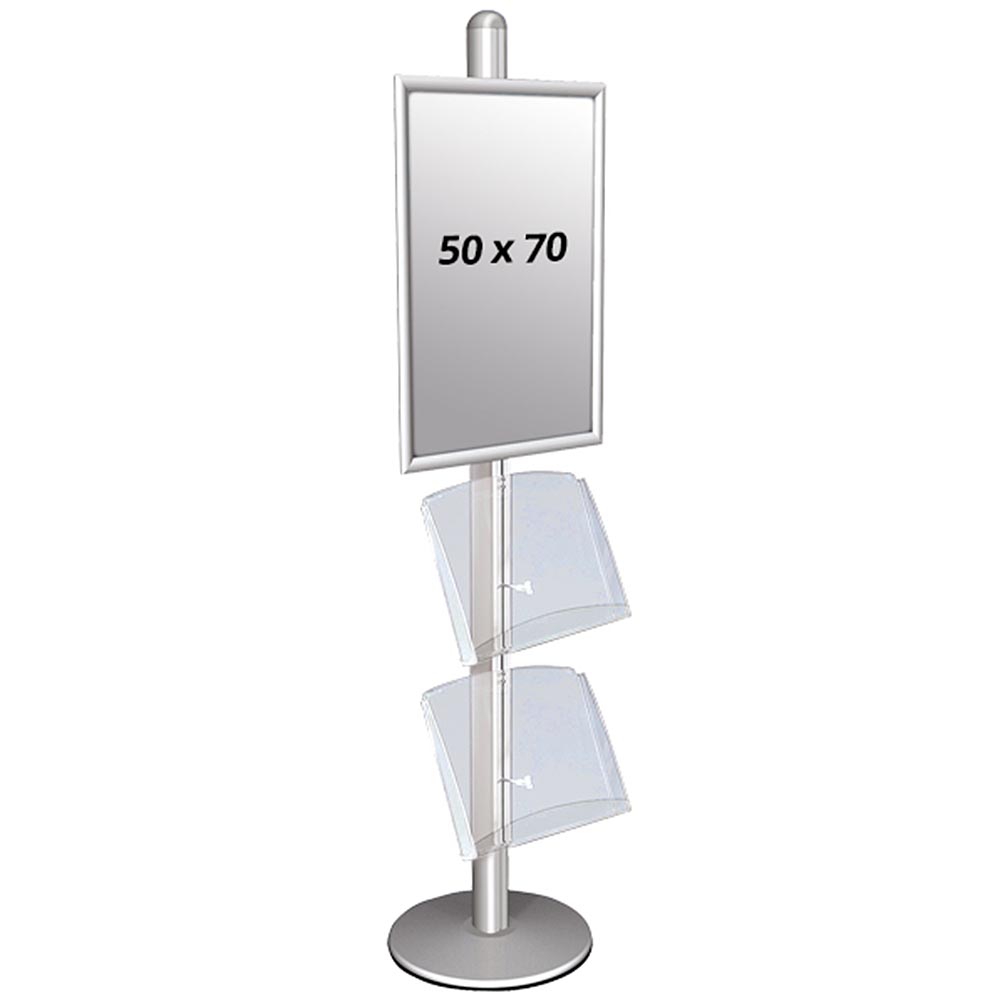 Infoständer, Multistand, Einseitig, 2 Acrylregale, 1 X Klapprahmen