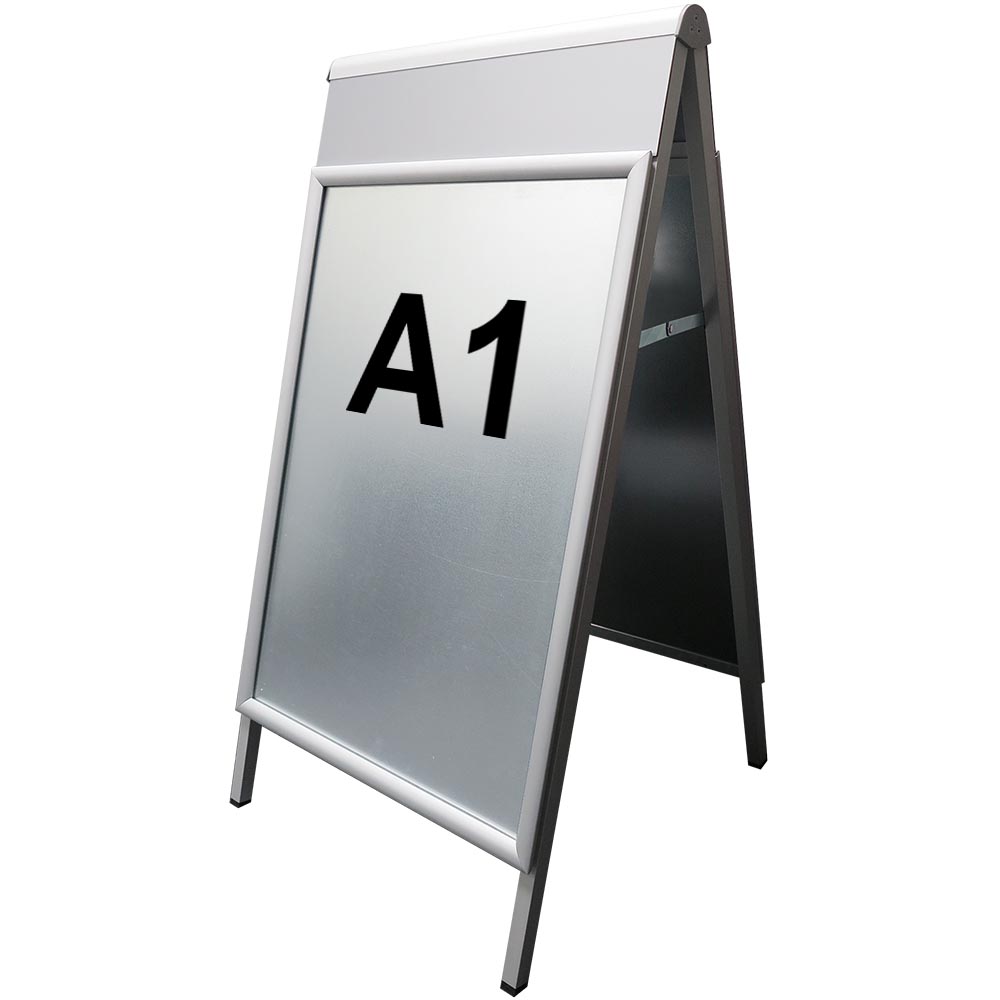 Kundenstopper mit Logoplatte, Alu-Line Logo Change, Silber
