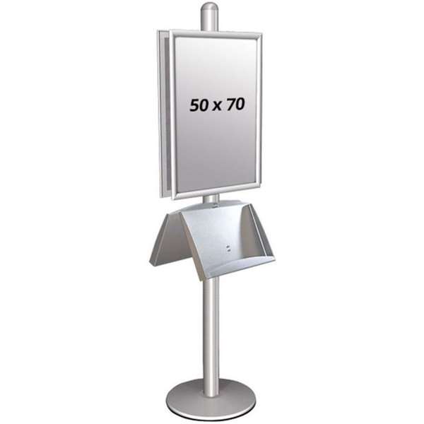 Infoständer, Multistand, Doppeltseitig, 4 Acrylregale, 2 Klapprahmen