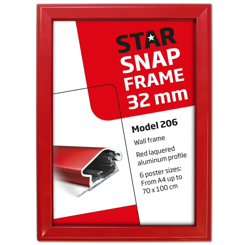 Klapprahmen, 32 mm Profil, Rot