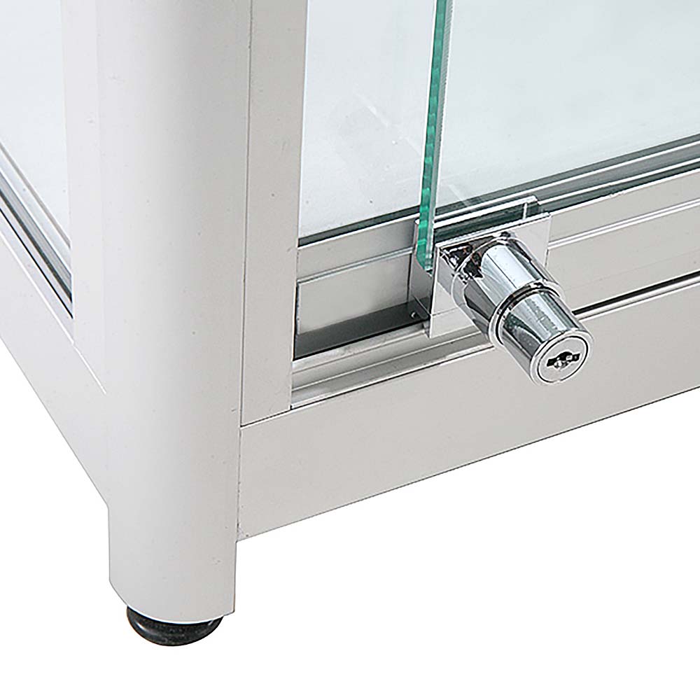 Vitrine, Showcase Tower Duo, LED-Licht, mit Schloss, Silber