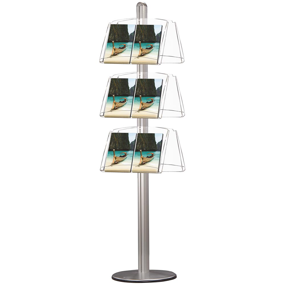 Infoständer mit Prospekthalter Multistand, Doppeltseitig, 6 X 25 mm Rahmen