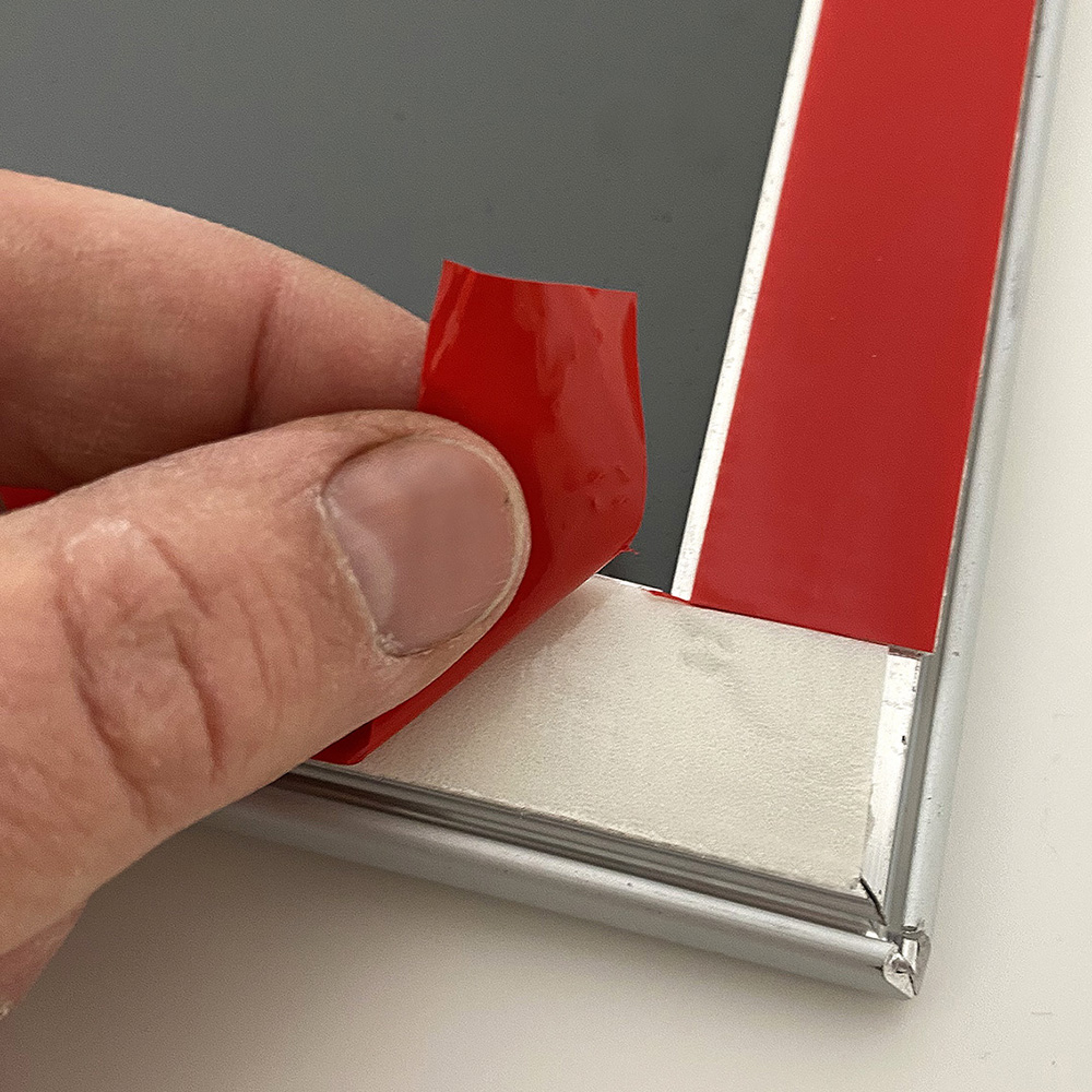Klapprahmen, 25-mm-Profil mit Klebeband – Fast-Fix, Silber, A3 - 29,7 x 42 cm
