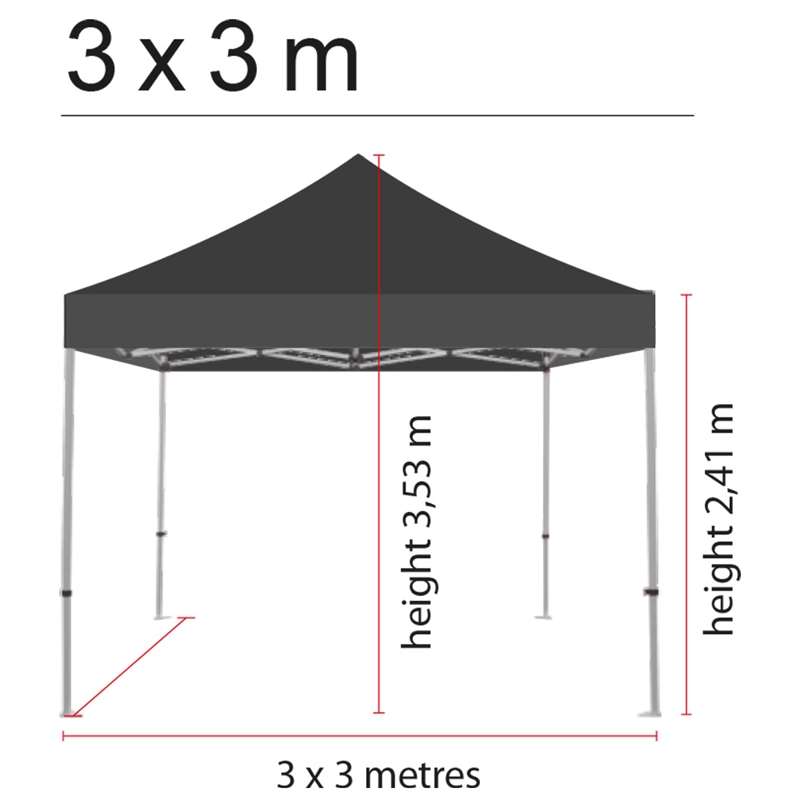 Spitze, Event Tent Lux, Wasserdichtes Polyester, Schwarz