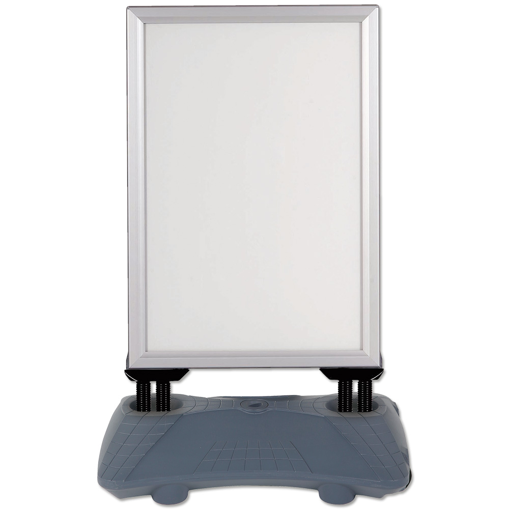 Kundenstopper, Wind-Sign Waterbase Budget, 40 mm Profil, Silber