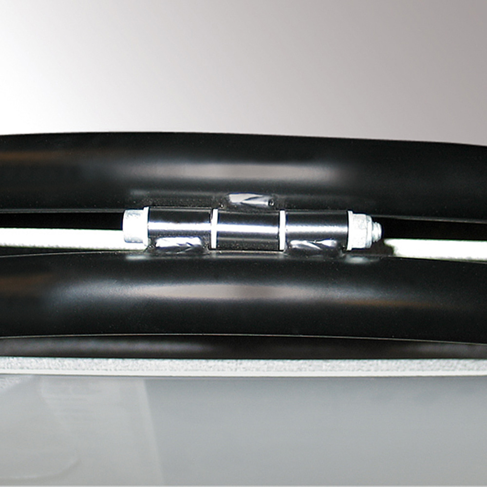 Kundenstopper mit Logoplatte, Ellipse Lux, A1