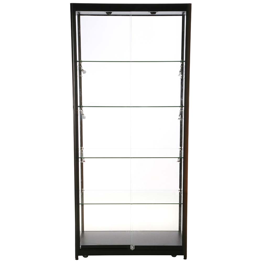 Vitrine, Showcase Tower Duo, LED-Licht, mit Schloss, Schwarz