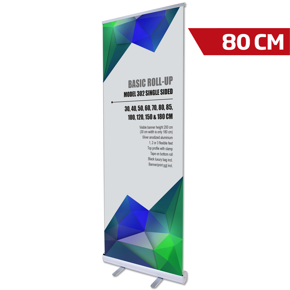 Roll-Up Basic, Basic, Einseitig, Aluminium, Silber