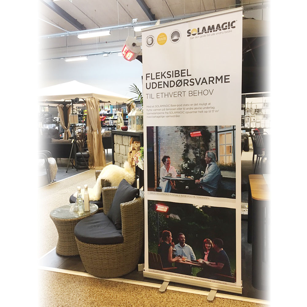 Roll-up Kassette, Budget, einseitig, Aluminium/Silber, 85 cm