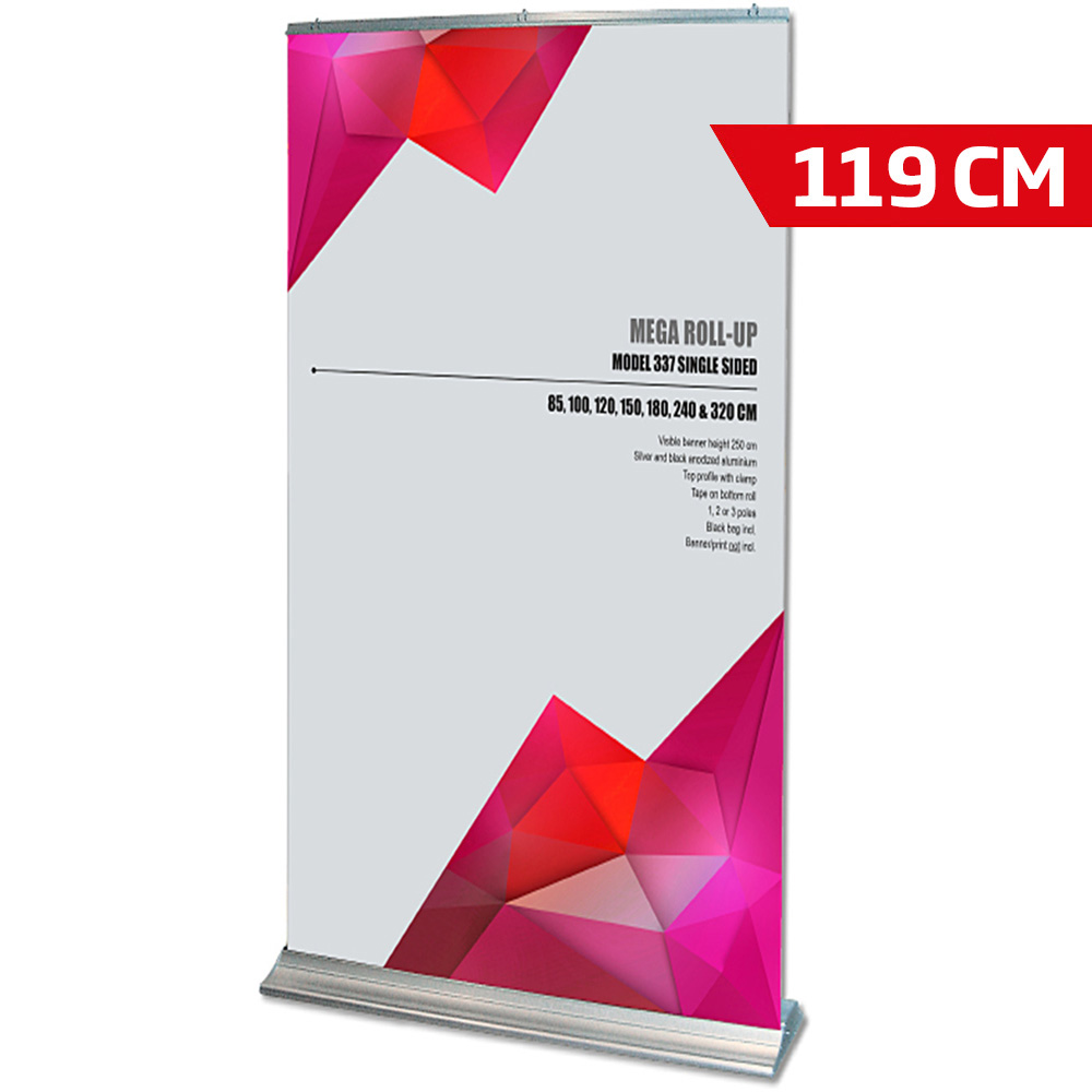 Roll-Up Basic, Mega, Einseitig, Silber
