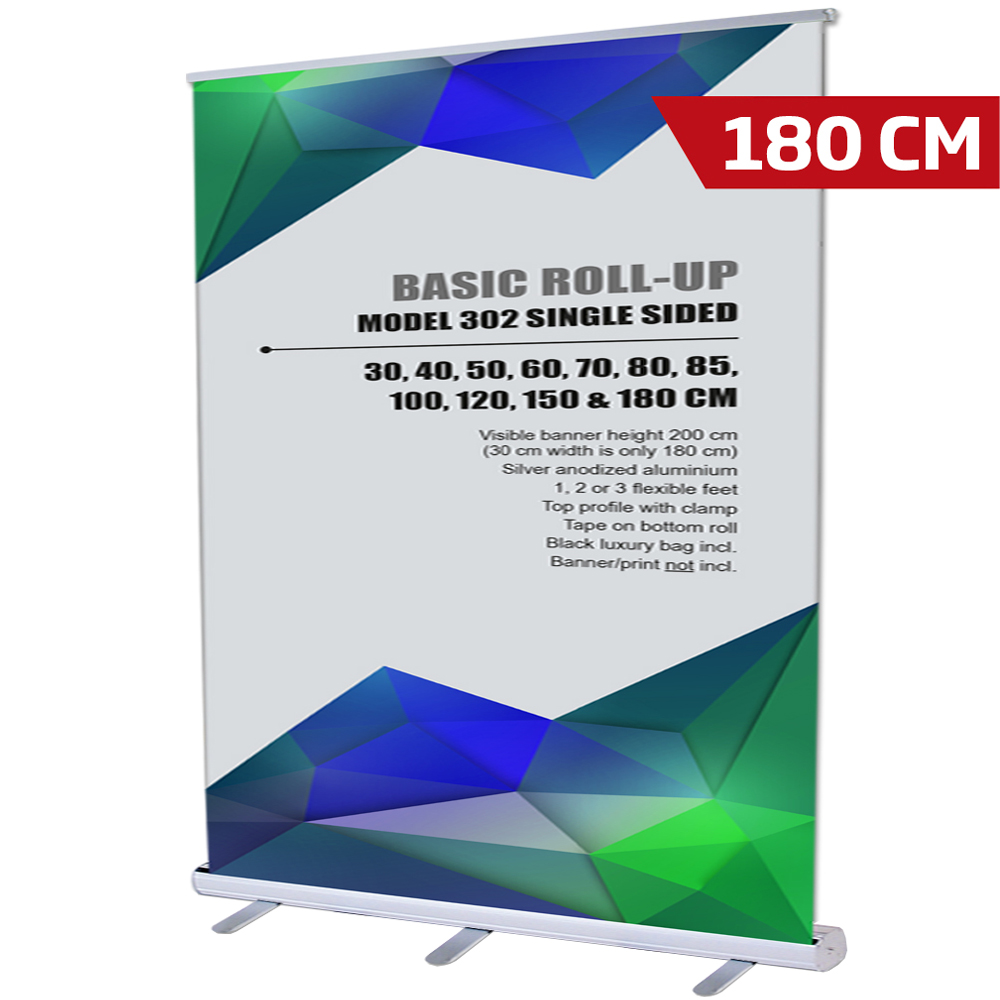 Roll-Up Basic, Basic, Einseitig, Aluminium, Silber