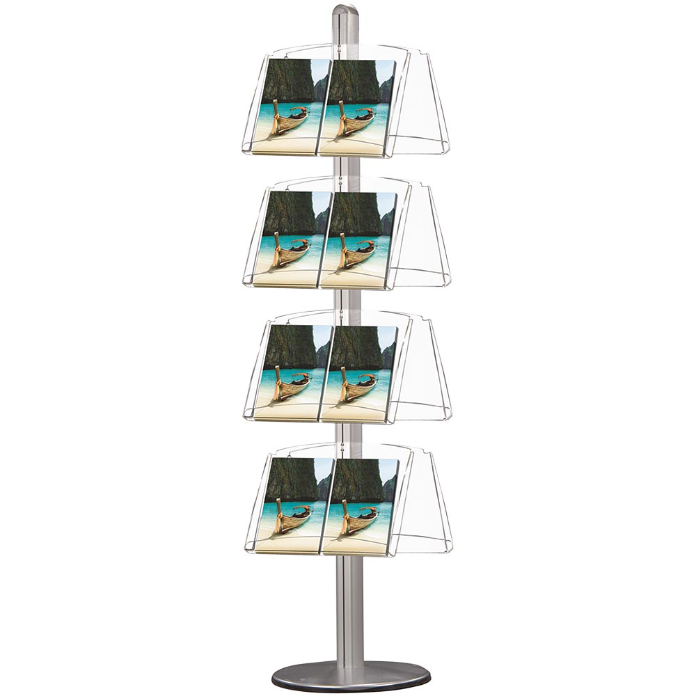 Infoständer mit Prospekthalter Multistand, Doppeltseitig, 8 X 25 mm Rahmen