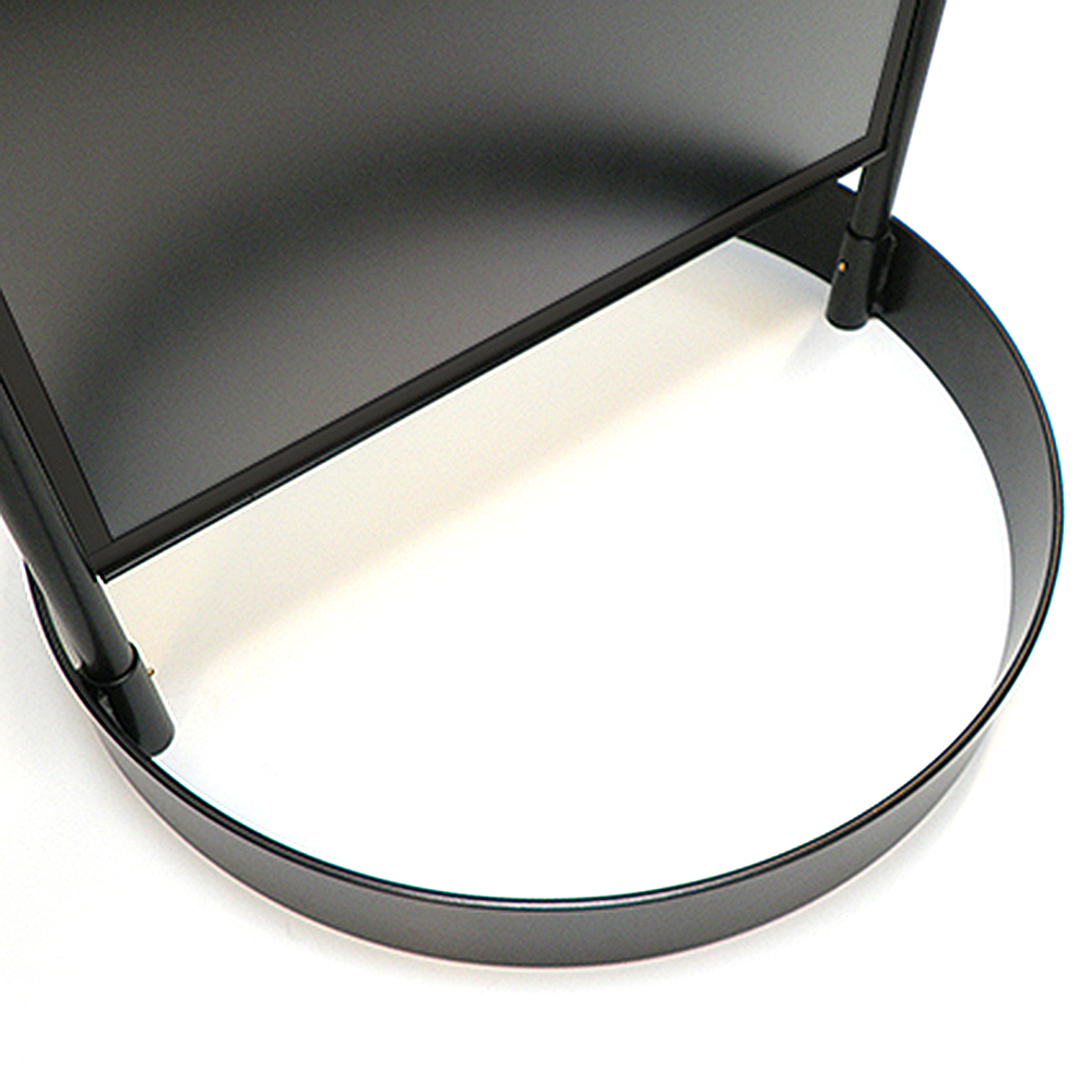 Kundenstopper mit Logoplatte, Gotik Circle, Schwarz